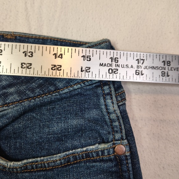 Wrangler High Rise Flare Jeans Womens 30x32 Blue 75th Anniversary Hemp Blend - Picture 5 of 15